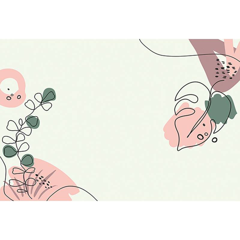 Fototapete Modern M1-No.61126 | Digitaldruck | Rosa | Braun | Blätter von Tadessi