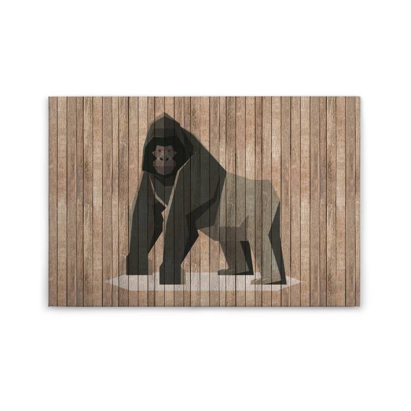 Leinwandbild Affe M1-No.50174 | Wandbild 60 x 90 cm | Gorilla Braun Grau Keilrahmen Tiere von Tadessi