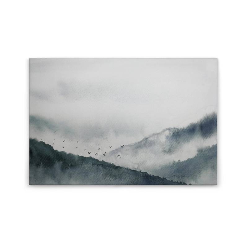Leinwandbild Landschaften M1-No.50045 | Wandbild 60 x 90 cm | Wald Blau Grau Keilrahmen von Tadessi