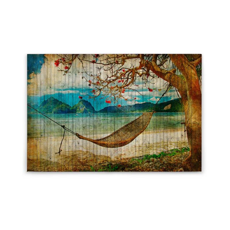 Leinwandbild Strand M1-No.50202 | Wandbild 60 x 90 cm | Meer Braun Beige Keilrahmen Hängematte Leinwandbild Strand M1-No.50202 | Wandbild 60 x 90 cm | Meer Braun Beige Keilrahmen Hängematte von Tadessi