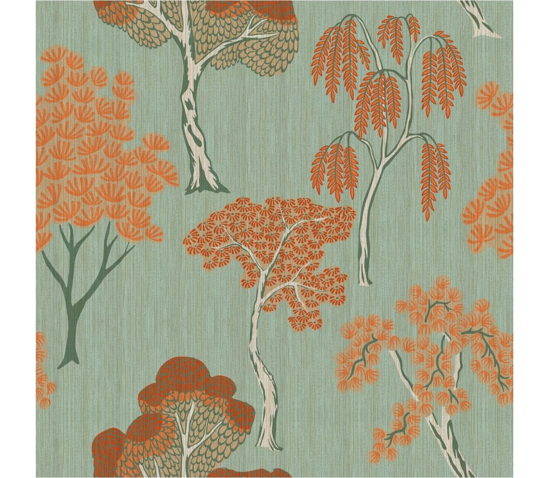 Tadessi Fototapete TADESSI Bäume M1-No.11768 Tapete Floral Orange Grün von Tadessi