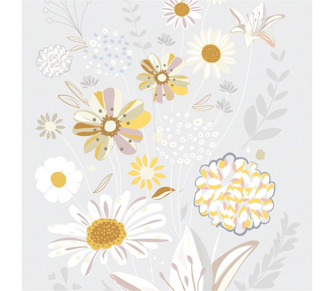 Tadessi Fototapete TADESSI Blumen M1-No.11624 Tapete Floral Grau Gelb von Tadessi