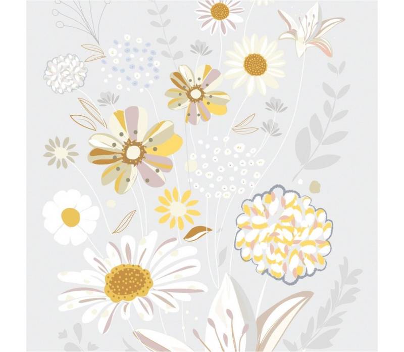 Tadessi Fototapete TADESSI Blumen M1-No.11624 Tapete Floral Grau Gelb von Tadessi