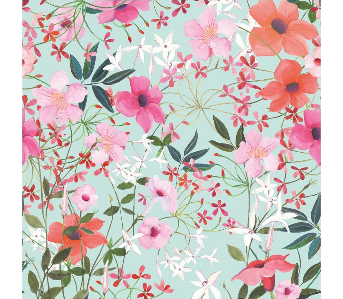 Tadessi Fototapete TADESSI Floral M1-No.11609 Tapete Blumen Bunt Türkis von Tadessi