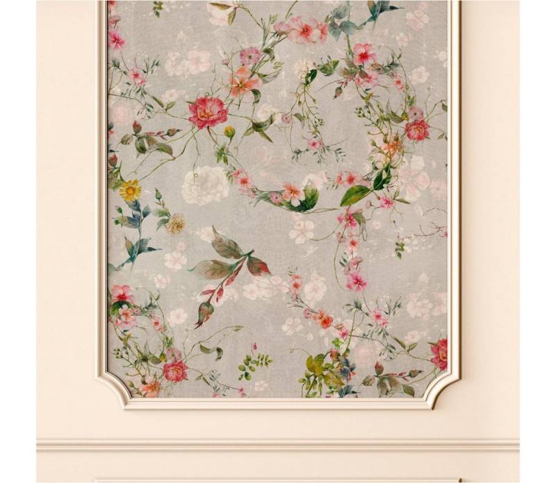Tadessi Fototapete TADESSI Stuckwand M1-No.11731 Tapete Blumen Beige Grau Floral von Tadessi