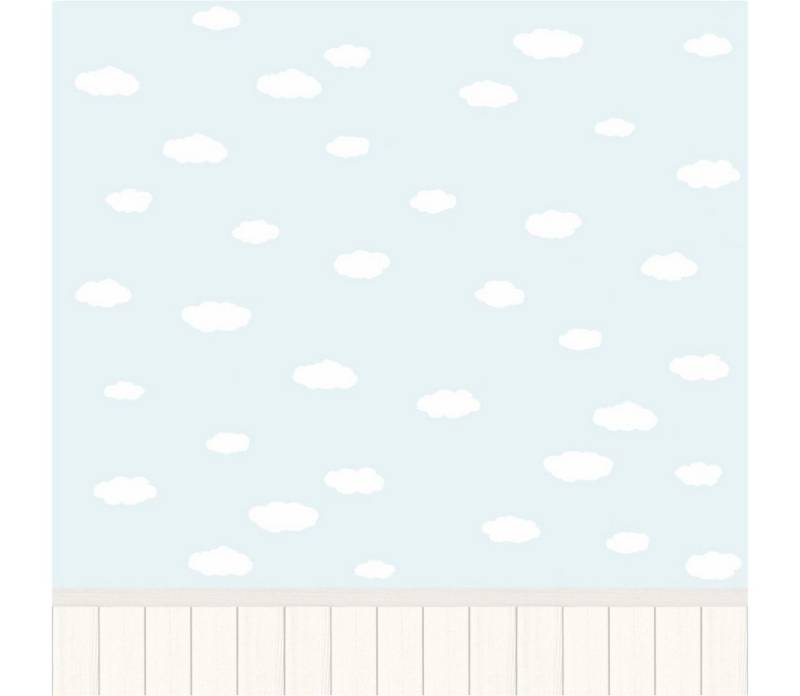 Tadessi Fototapete TADESSI Wandpaneele M1-No.11700 Tapete Wolken Creme Blau Kinderzimmer von Tadessi