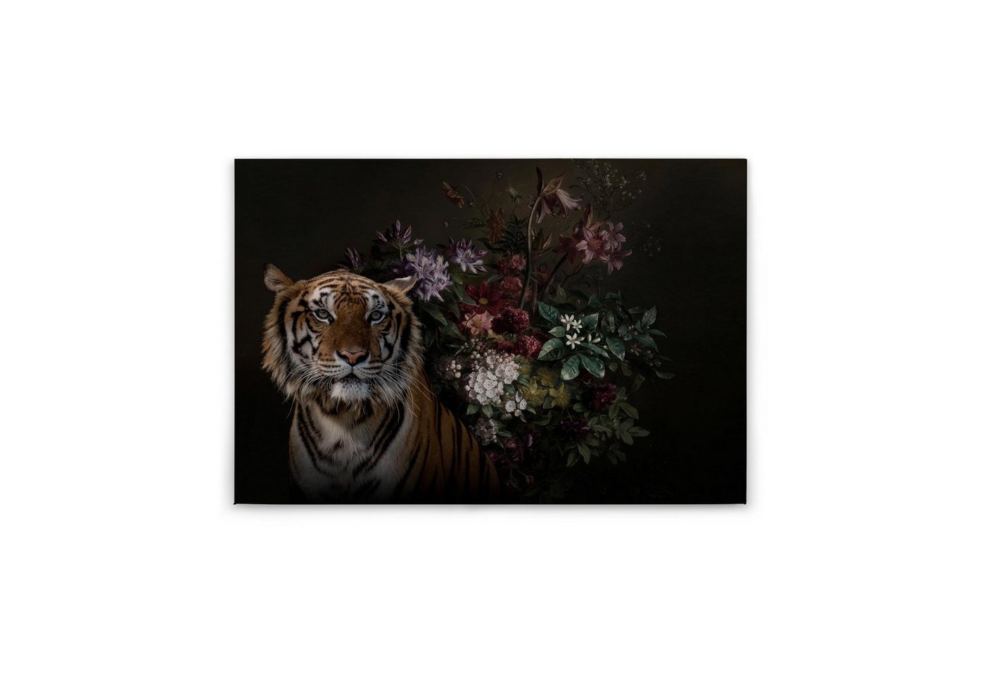 Tadessi Leinwandbild Tiere 60 x 90 cm Tiger Floral Wandgemälde M1-No.50133 von Tadessi