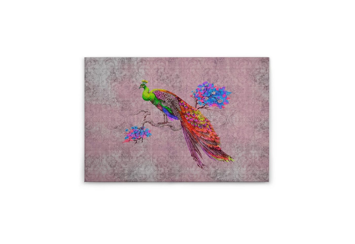 Tadessi Leinwandbild Tiere 60 x 90 cm Pfau Floral Deko M1-No.50244 von Tadessi