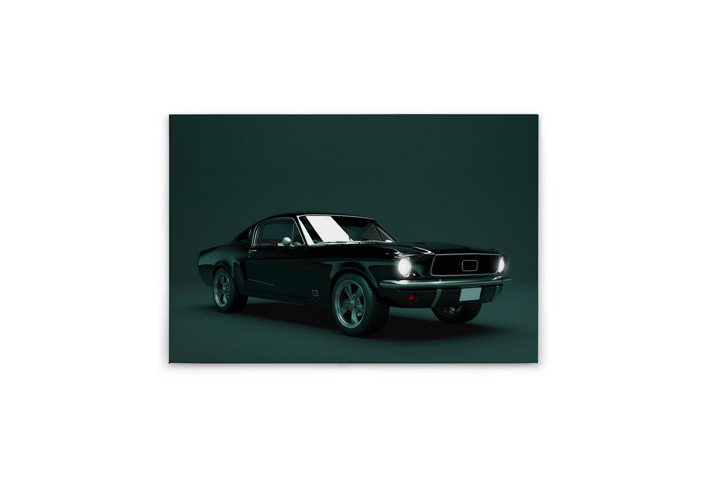 Tadessi Leinwandbild Auto 60 x 90 cm Schwarz Mustang Wandgemälde M1-No.50158 von Tadessi