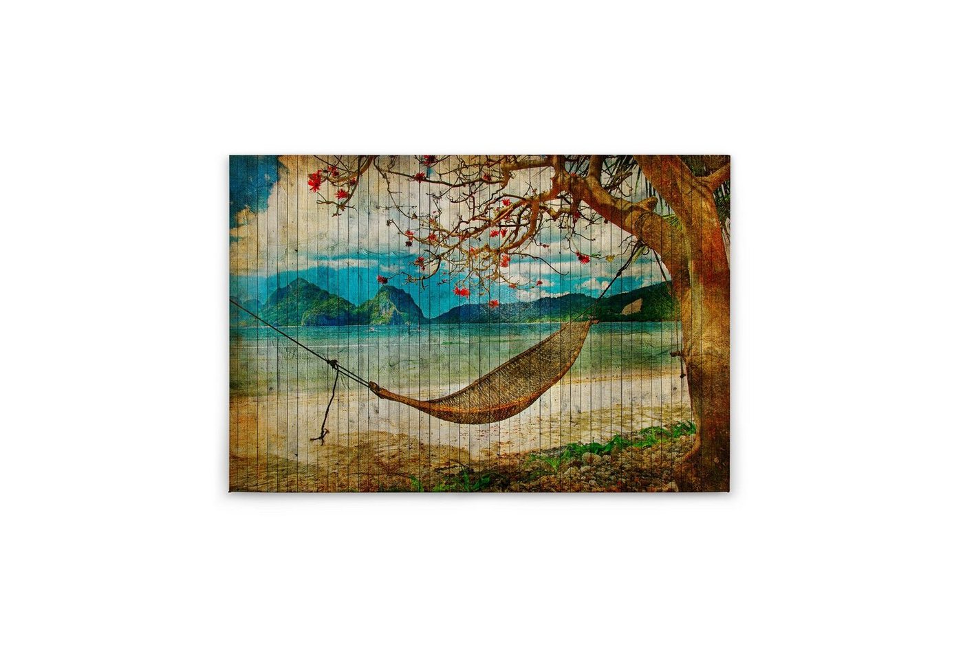 Tadessi Leinwandbild Strand 60 x 90 cm Meer Hängematte M1-No.50202 von Tadessi