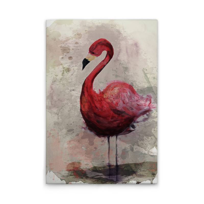 Tadessi Leinwandbild Flamingo Aquarell M1-No.50789 - Keilrahmen in Creme Beige - Wandbild 30 x 45 cm von Tadessi