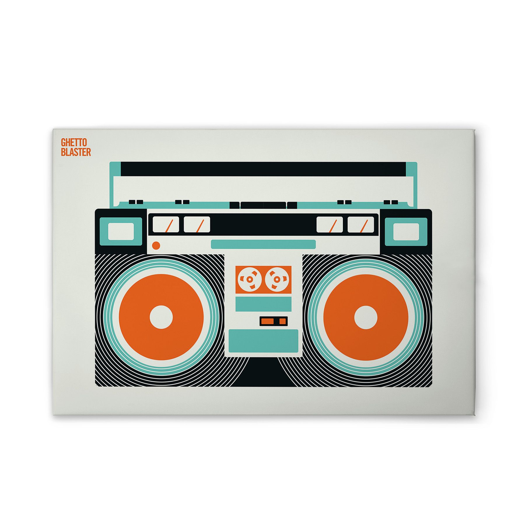 Tadessi Leinwandbild Retro Ghettoblaster M1-No.51221 - Keilrahmen in Creme Schwarz - 45 x 30 cm von Tadessi