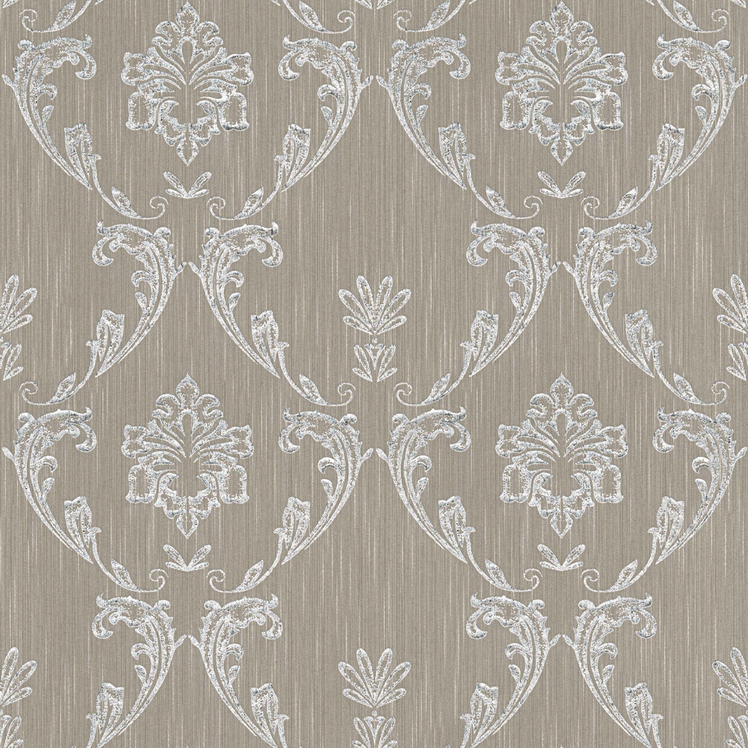 Tadessi Tapete Barock Giulia M1 No 2172 Vliestapete Silber Braun Ornament Barocktapete von Tadessi