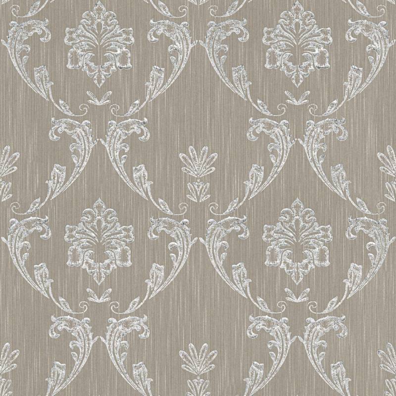 Tadessi Tapete Barock Giulia M1 No 2172 Vliestapete Silber Braun Ornament Barocktapete von Tadessi