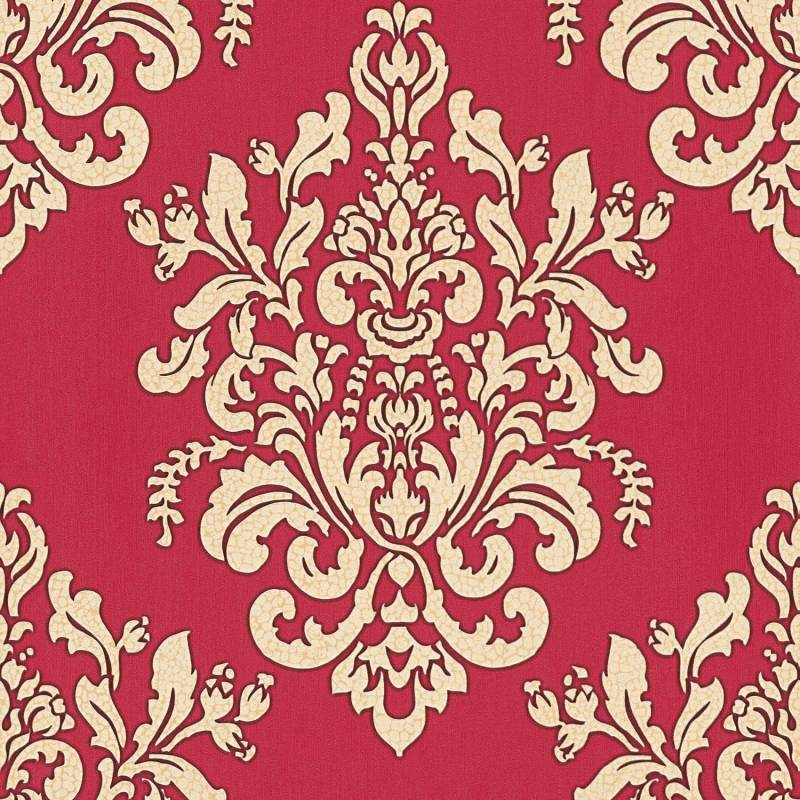 Tadessi Tapete Barock Raffaele M1 No 2457 Vliestapete Rot Gold Ornament Barocktapete von Tadessi