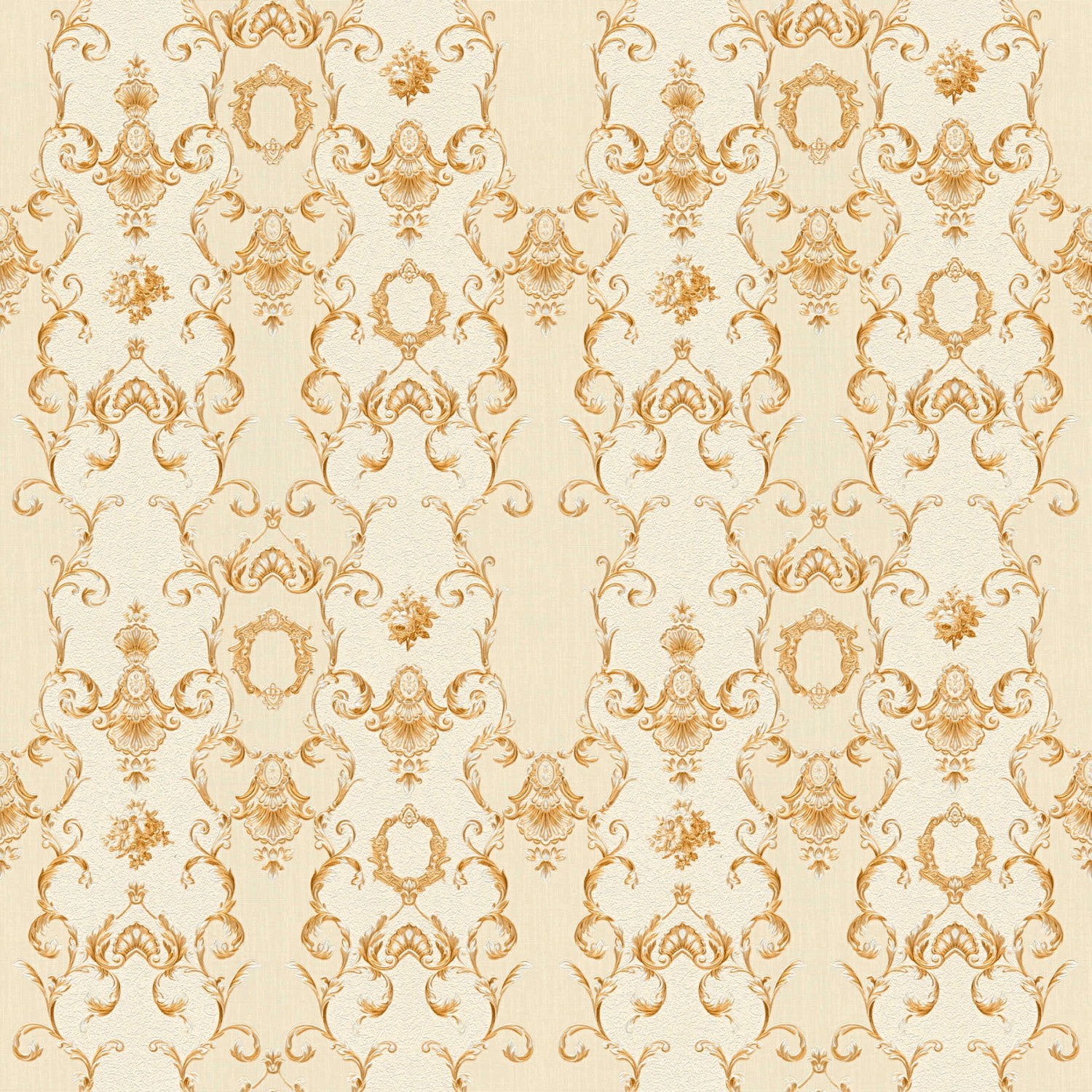 Tadessi Tapete Barock Raffaele M1 No 2489 Vliestapete Gold Creme Ornament Barocktapete von Tadessi