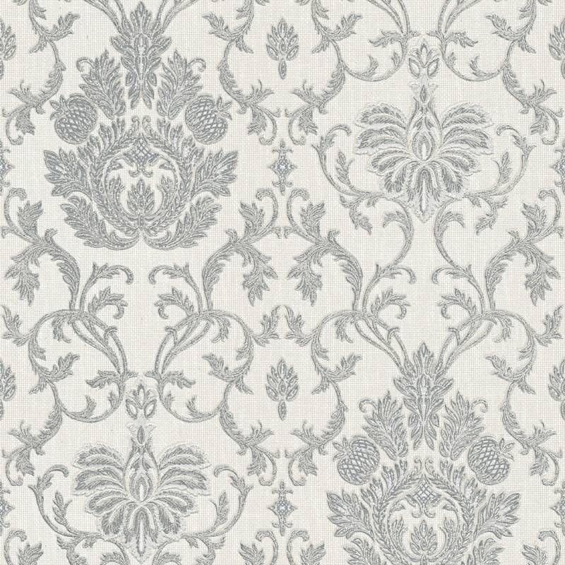 Tadessi Tapete Barock Samuel M1 No 2442 Papiertapete Grau Creme Ornament Barocktapete von Tadessi