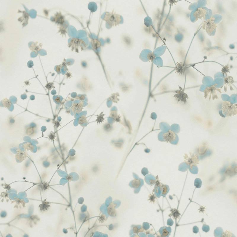 Tadessi Tapete Blumen Lenni M1 No 3572 Vliestapete Blau Weiß Floral Natur von Tadessi