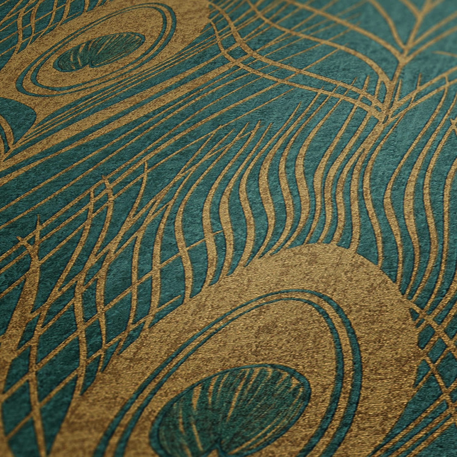 Tadessi Tapete Boho Chic M1 No 2809 Vliestapete Grün Ethnotapete Federn von Tadessi