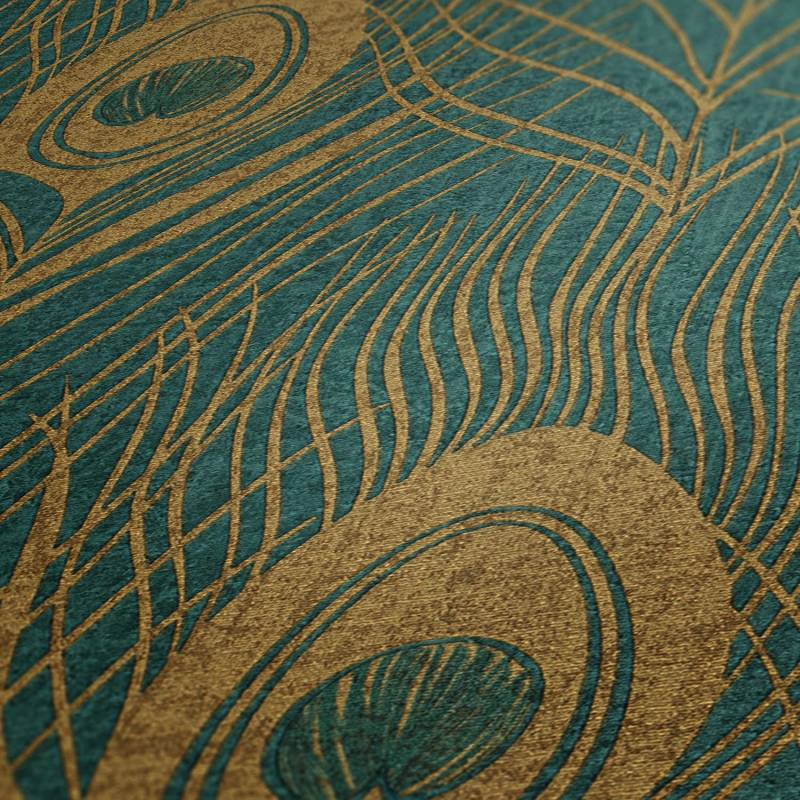 Tadessi Tapete Boho Chic M1 No 2809 Vliestapete Grün Ethnotapete Federn von Tadessi