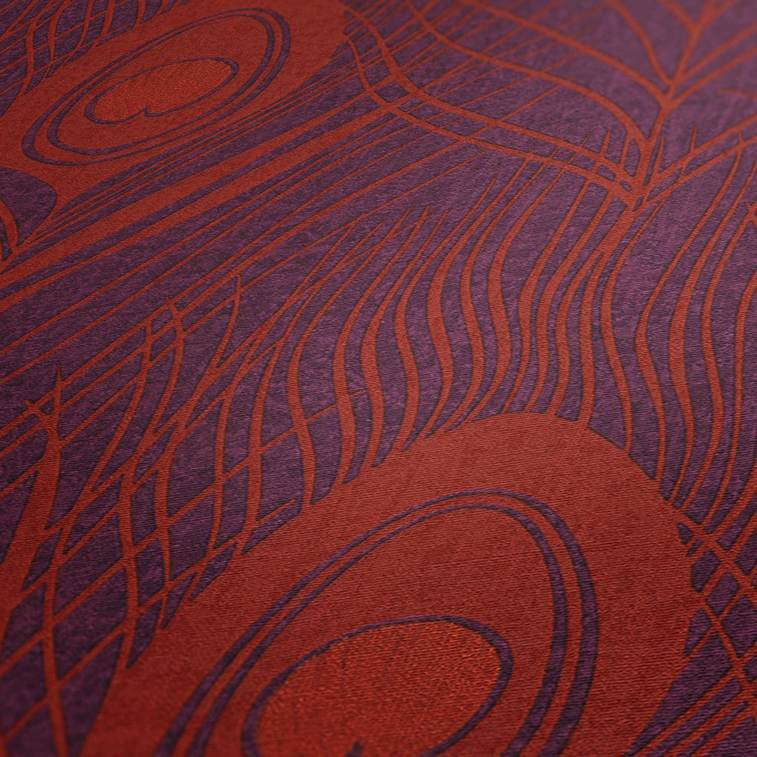 Tadessi Tapete Boho Chic M1 No 2810 Vliestapete Rot Ethnotapete Federn Abstrakt von Tadessi