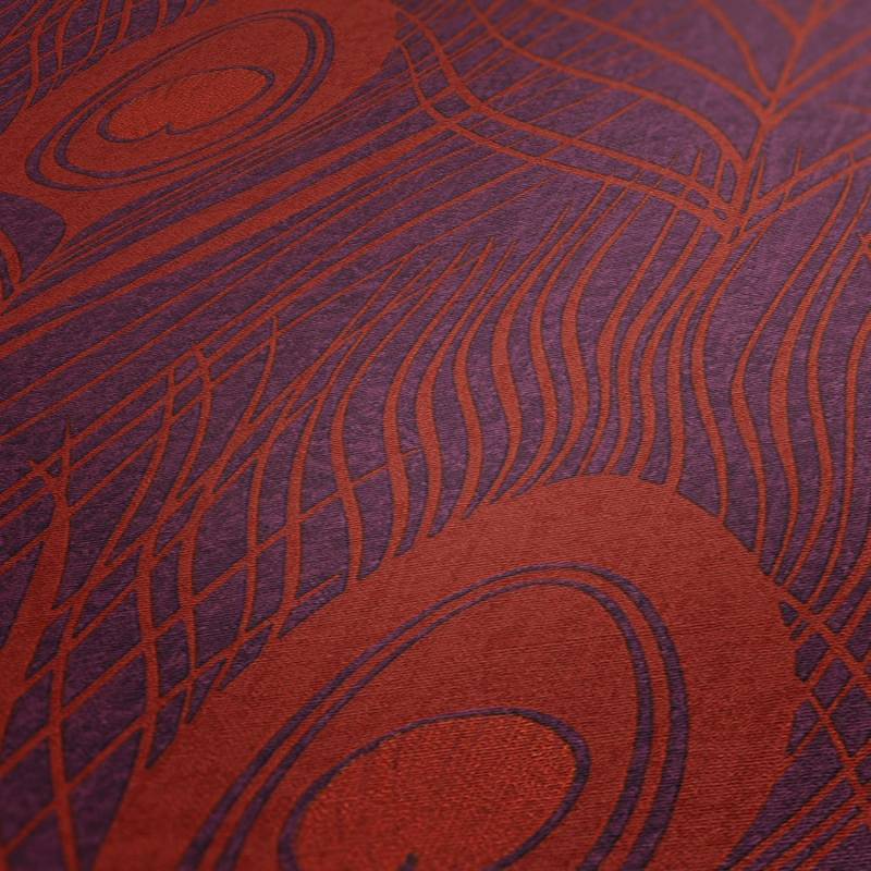 Tadessi Tapete Boho Chic M1 No 2810 Vliestapete Rot Ethnotapete Federn Abstrakt von Tadessi