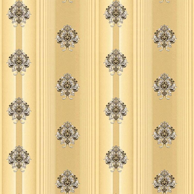 Tadessi Tapete Streifen Nino M1 No 2337 Vliestapete Gold Ornament Klassik Barocktapete von Tadessi
