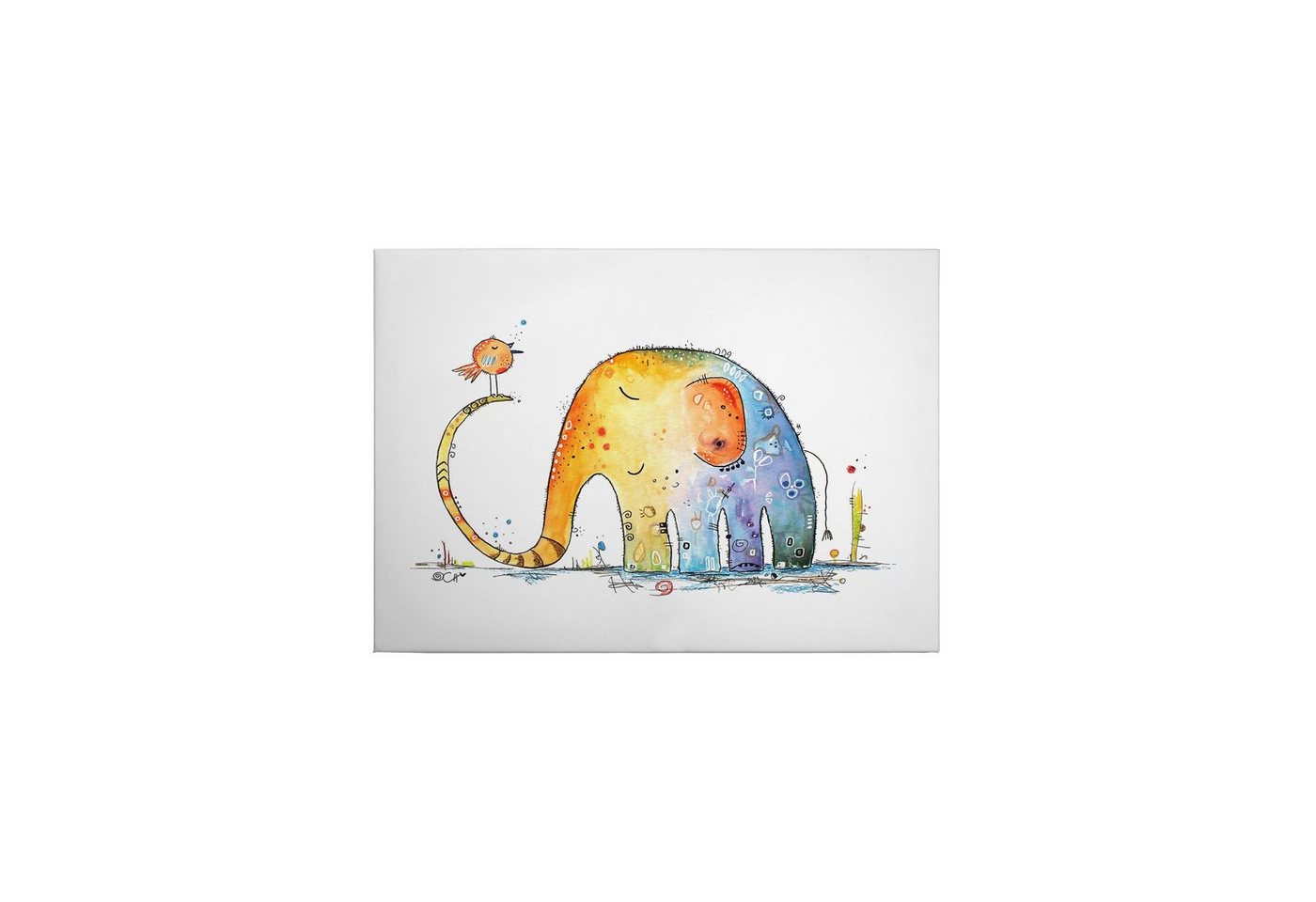 Tadessi Leinwandbild Kinder 50 x 70 cm Elefant Wandgemälde M1-No.50338 von Tadessi