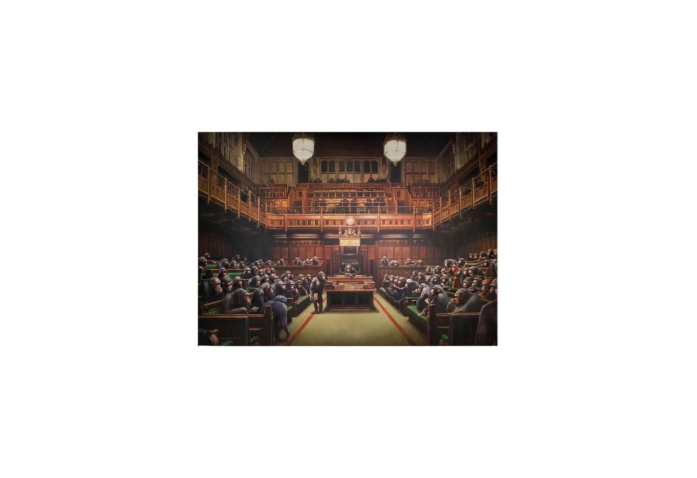 Tadessi Leinwandbild Kunst 50 x 70 cm Affen Parlament M1-No.50323 von Tadessi