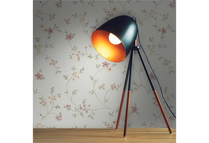 Tadessi Vliestapete TADESSI Vorgeleimte Tapete Floral M1-No.12040 Tapete Landhaus Weiß von Tadessi