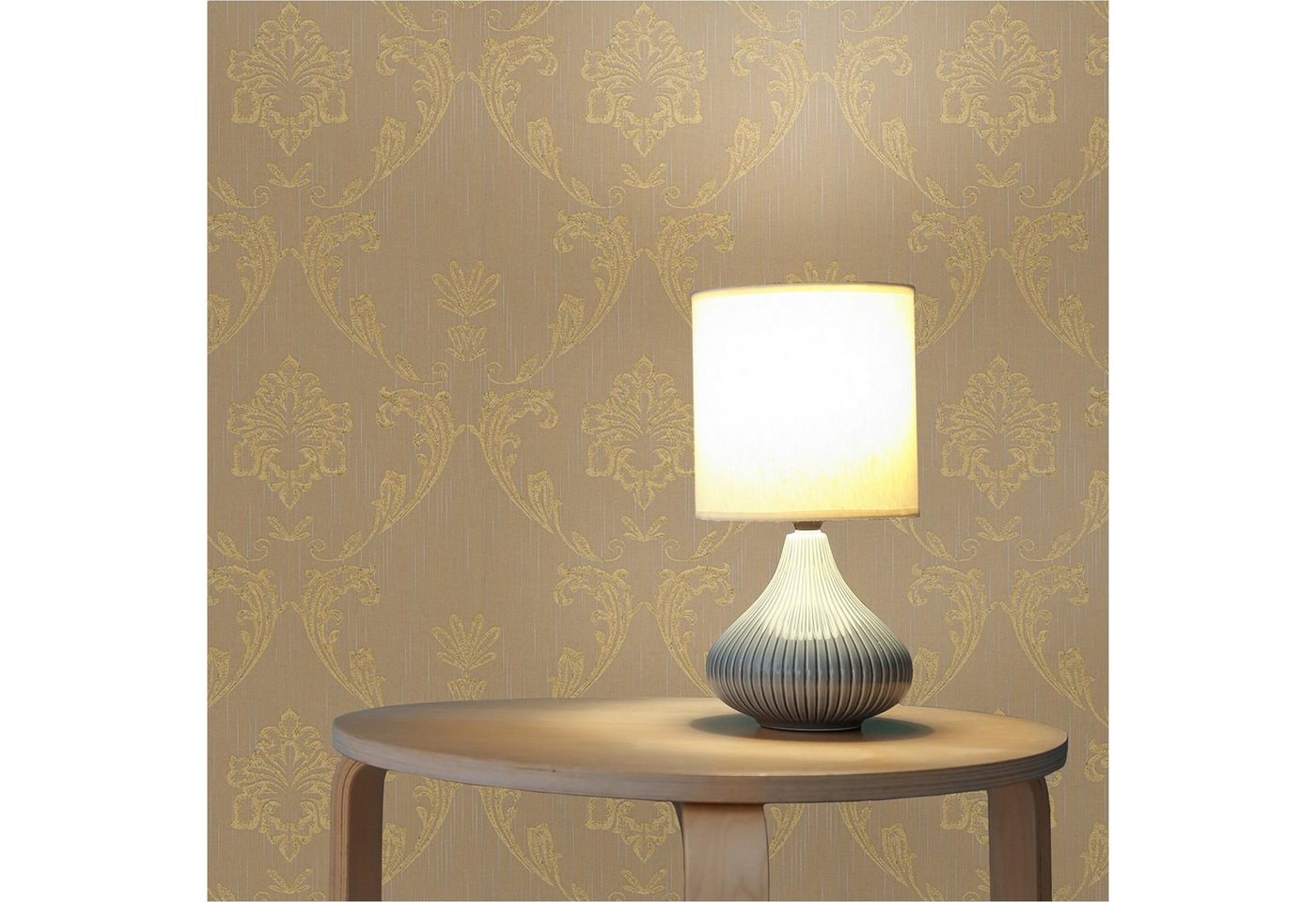 Tadessi Vliestapete Tapete Barock Giulia M1-No.2173, Vliestapete, Gold, Beige, Ornamen von Tadessi