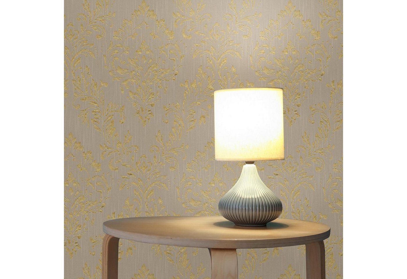 Tadessi Vliestapete Tapete Barock Giulia M1-No.2176, Vliestapete, Gold, Beige, Ornamen von Tadessi