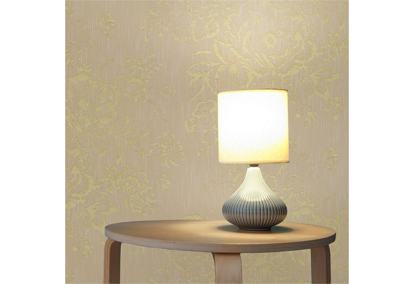 Tadessi Vliestapete Tapete Blumen Florentin M1-No.2165, Vliestapete, Gold, Creme von Tadessi