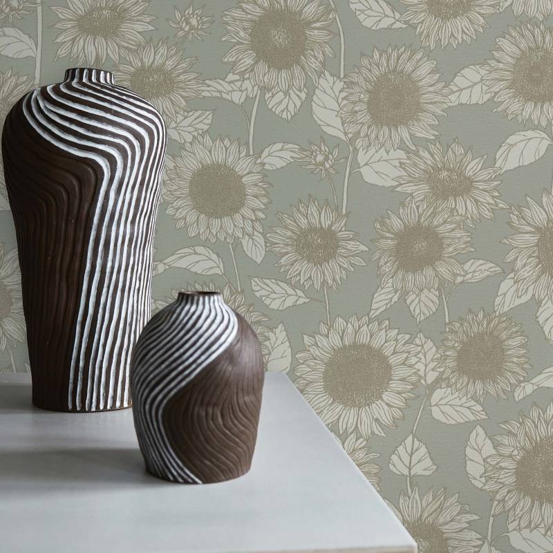 Tapete Blumen Lenni M1-No.1648 | Vliestapete | Beige | Grau | Natur | Sonnenblume Tapete Blumen Lenni M1-No.1648 | Vliestapete | Beige | Grau | Natur | Sonnenblume von Tadessi