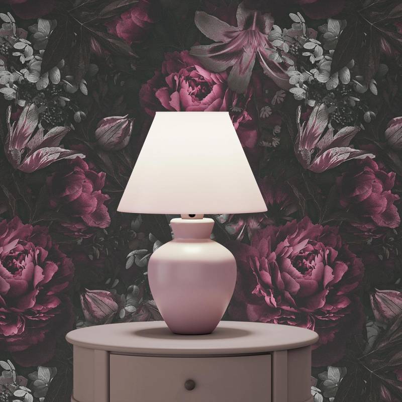 Tapete Blumen Mario M1-No.3456 | Vliestapete | Lila | Schwarz | Floral | Natur von Tadessi