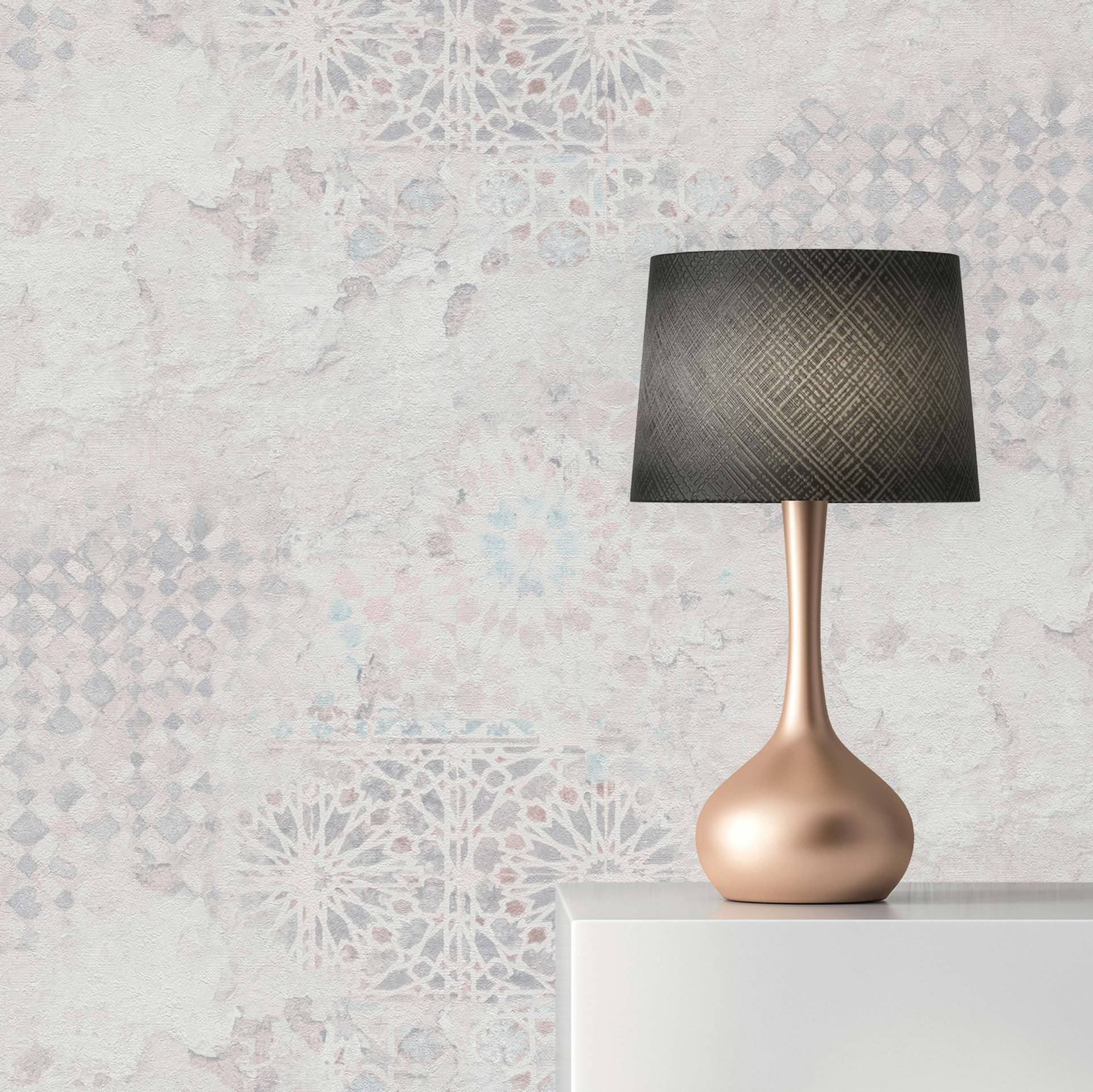 Tapete Fliesen Azzura M1-No.606 | Vliestapete | Weiß | Grau | Ausgefallene Tapete von Tadessi