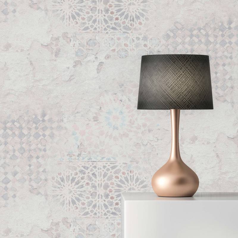 Tapete Fliesen Azzura M1-No.606 | Vliestapete | Weiß | Grau | Ausgefallene Tapete von Tadessi