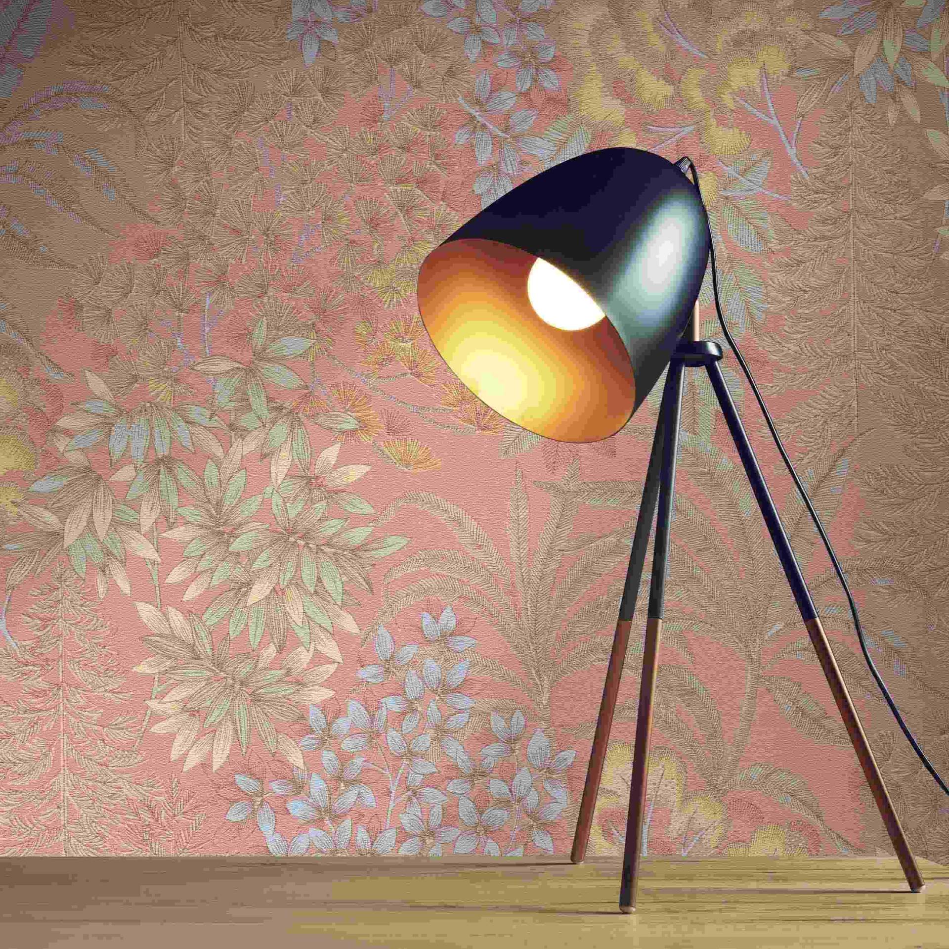 Tapete Mario Blumen M1-No.4371 | Vlies | Rosa | Blau | Floral | Tadessi | 10.05 x 0.53 m von Tadessi