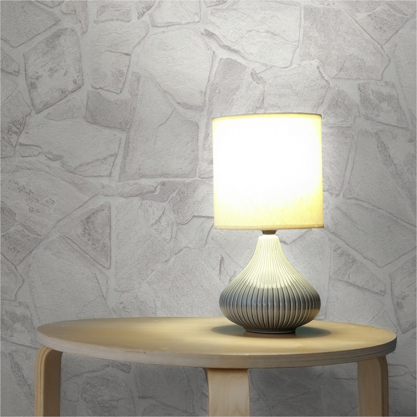 Tapete Steine M1-No.11572 | Vliestapete Stein-Optik | Grau | Weiß | NaturSteine | Wohnzimmer von Tadessi