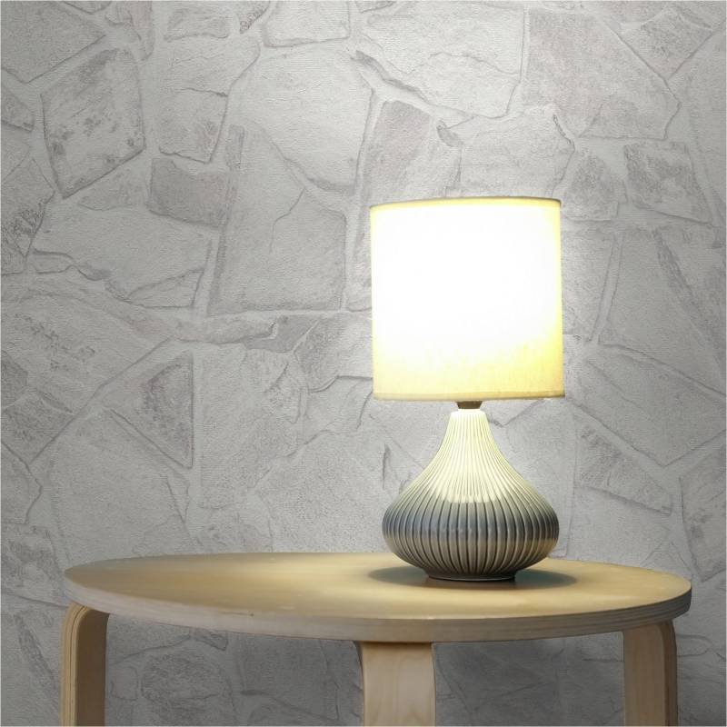 Tapete Steine M1-No.11572 | Vliestapete Stein-Optik | Grau | Weiß | NaturSteine | Wohnzimmer von Tadessi