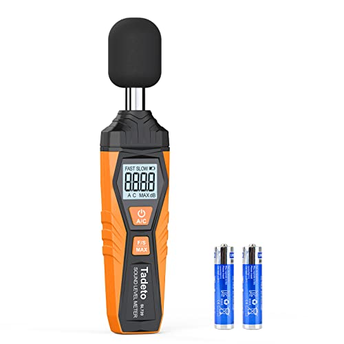 Schallpegelmessgerät, Tadeto Digital Tragbare Schallpegelmesser 30dB bis 130dB mit LCD-Display A/C Gewichtet für Heimwerkstätten von Tadeto