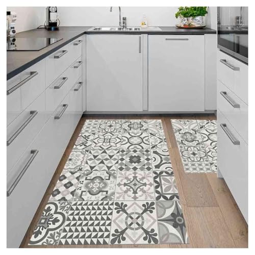 Hydraulischer Vinyl-Teppich, sehr lang, Mehrfarbig, für Küche, Flur, WC, Schlafzimmer mit Rutschfester PVC-Rückseite. von Tadi & Imperio1979
