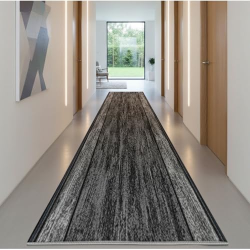Moderner Flurteppich, strukturiertes und rutschfestes Design, ideal für Küche, Eingangsbereich oder Flur, waschbar, modern (grau 67 x 100 cm) von Tadi & Imperio1979