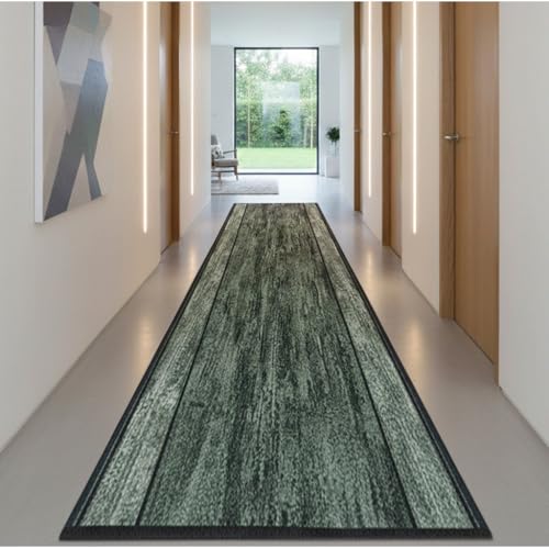Moderner Flurteppich, strukturiertes und rutschfestes Design, ideal für Küche, Eingangsbereich oder Flur, waschbar, modern (grün 67 x 100 cm) von Tadi & Imperio1979