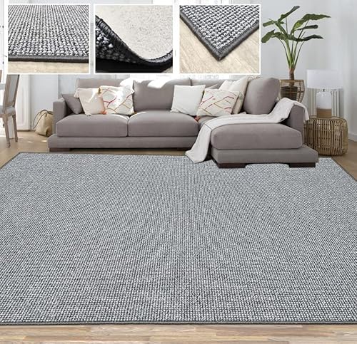 Tadi & Imperio1979 Teppich für Wohnzimmer, groß, rustikal, natürlicher Jute-Effekt, ohne Flor, für Schlafzimmer oder Küche, silberfarben von Tadi & Imperio1979