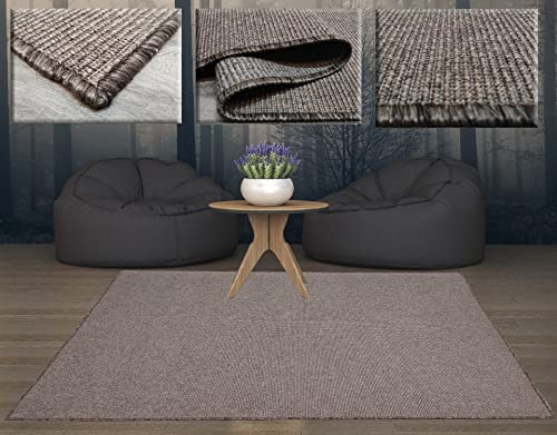 Teppich für den Innen- und Außenbereich, glatt, ohne Flor, Taupe, Teppich, Schlafzimmer, Terrasse, Langer Flur, Teppich für Wohnzimmer, Eingangsbereich, Teppich, 120 x 170 cm von Tadi & Imperio1979