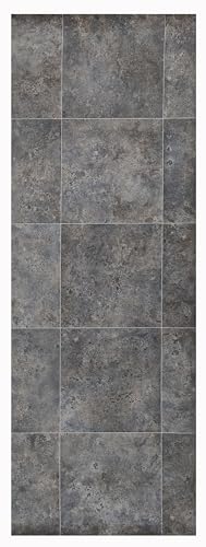 Vinyl-Teppich - Teppiche Tadi & Imperio - Imitat Metall Rost Grau - Industrielles und Elegantes Design für Innendekoration - 65 x 450 cm von Tadi & Imperio1979