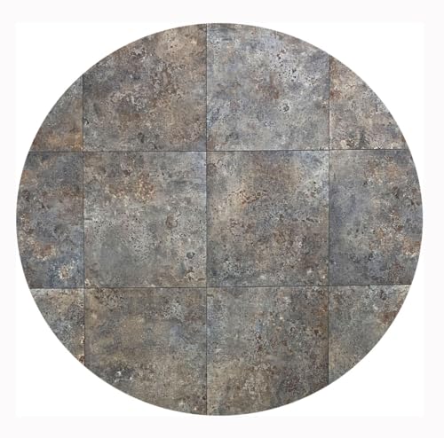 Vinylteppich, rund, Tadi & Imperium, Metalloptik, rostfarben, braun, industrielles und Elegantes Design, für Innendekoration, 100 cm Durchmesser von JIULIUBA