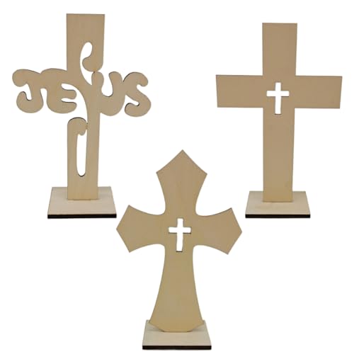 Tadipri 3 Stück Holzkreuz Geschenk Taufgeschenk Taufgeschenk（16.5 * 11CM） von Tadipri