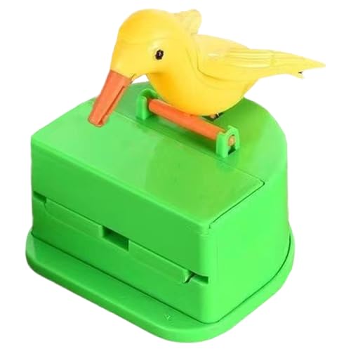 Automatischer Zahnstocherspender, Push-Typ Funny Bird-Zahnpick-Spender, 3,5x3x3.4 Kunststoff-Zahnpick-Halter mit einer Zahnstochkiste, tragbarer Zahnstocherhalterspender, gelb und grün Automatischer Zahnstocherspender, Push-Typ Funny Bird-Zahnpick-Spender, 3,5x3x3.4 Kunststoff-Zahnpick-Halter mit einer Zahnstochkiste, tragbarer Zahnstocherhalterspender, gelb und grün von Tadoiooy